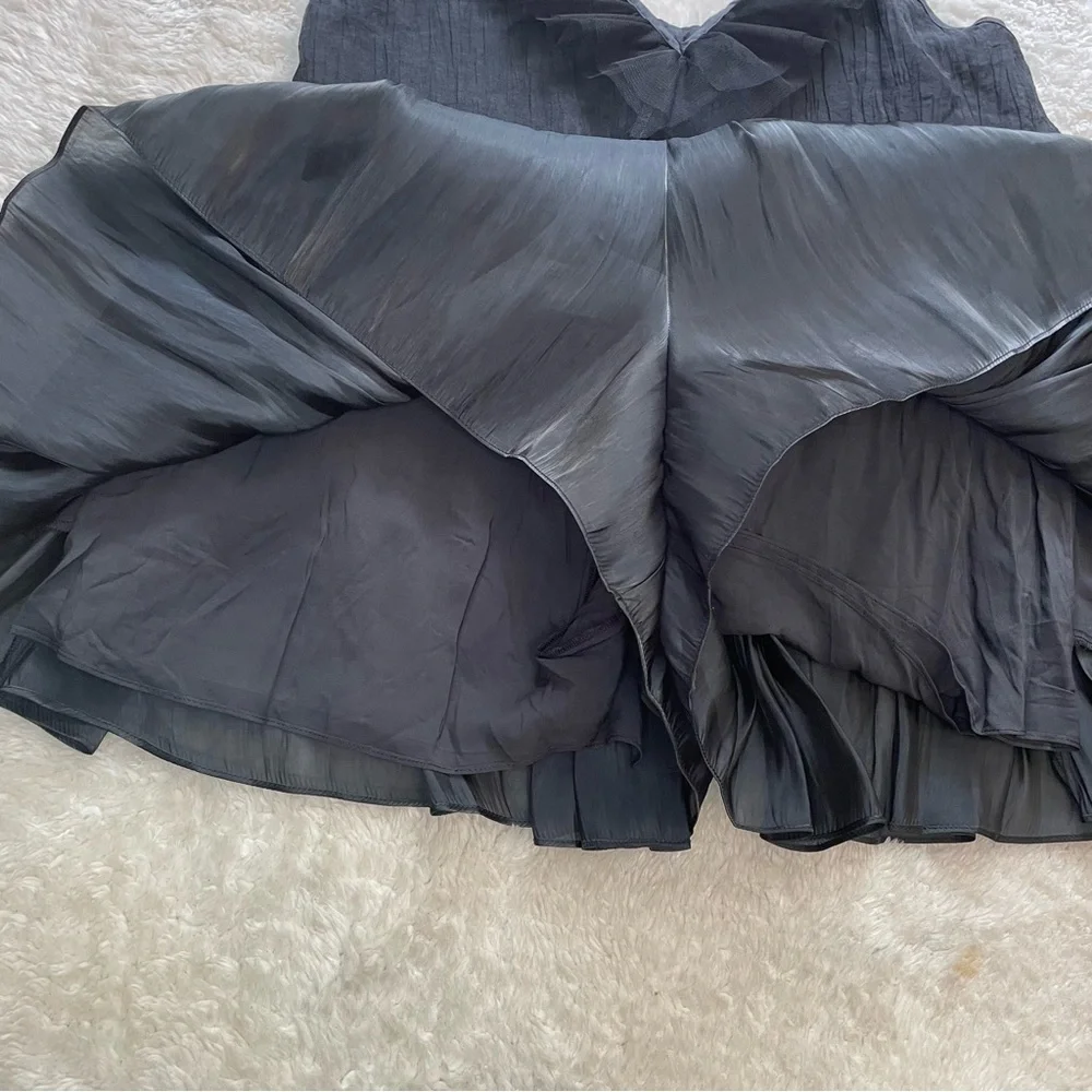 Free People Do a Twirl tiered ruffle halter backless mini skirt romper - Picture 6 of 14
